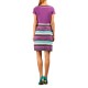 Sleeveless Dress, Purple asymmetrical striped tie