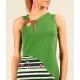 Striped Sleeveless Dress Green Flowers,  tie