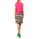 Striped Sleeveless Dress fuchsia  Flowers,  tie