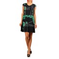 Marine Microorganisms-neck dress with lace
