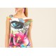 t-Shirt "EYE" I'm watching you., Sleeveless asymmetrical neckline