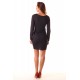 Long Sleeve Dress, Ahisa, BLACK WITH WAISTBAND