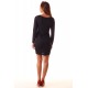 Long Sleeve Dress, Ahisa, BLACK WITH WAISTBAND