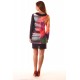 Long Sleeve Dress, TANIA, medium high neck, prints combined