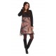 MARCELA, combined and printed dress with lace finish