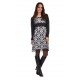 MARIANA, combined and printed dress with lace finish