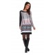 MILA, combined and printed dress with lace finish