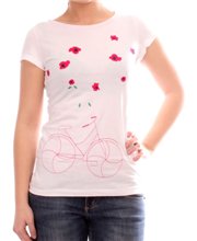 Camiseta PASEO EN BICI FLORAL BLANCO