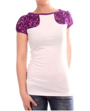 Camiseta FLORECITAS MORADAS BLANCA