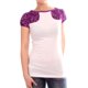 Camiseta FLORECITAS MORADAS BLANCA